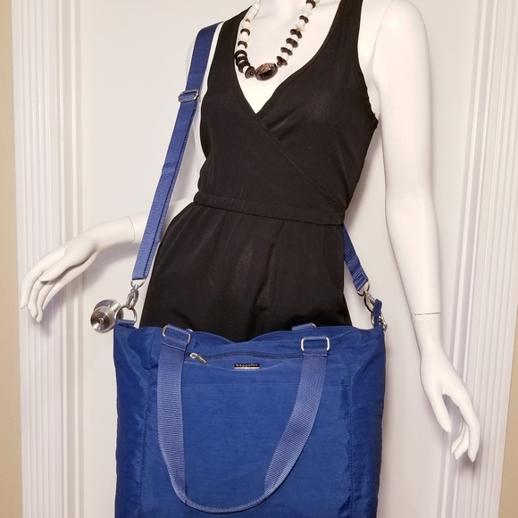 BAGGALLINI SLATE BLUE LAPTOP DOCTOR SATCHEL CROSSBODY NYLON PURSE SHOULDER BAG - Picture 8 of 12